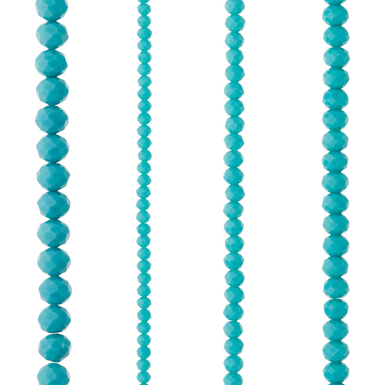 12 Packs: 4 ct. (48 total) Aqua Faceted Glass Rondelle Bead Strands by Bead Landing™
